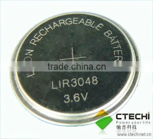 3.6V LIR2450 Lithium rechargeable button cell