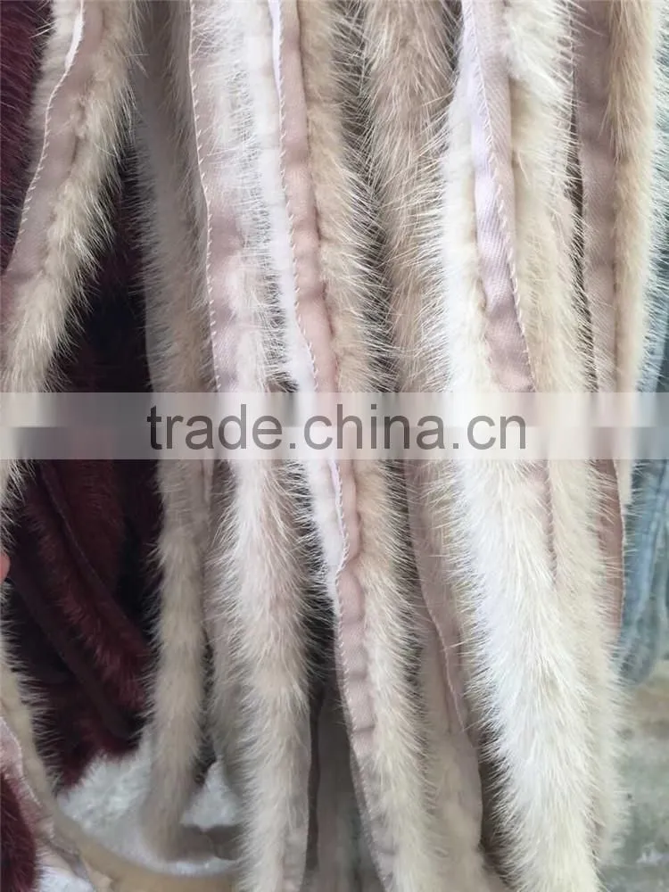 Vintage Genuine Mink Fur Trim Or Hood Strip Pelt Attachment