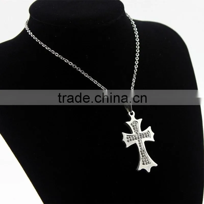 Diamond Cross Necklace pendants, high-grade stainless steel diamond necklaces