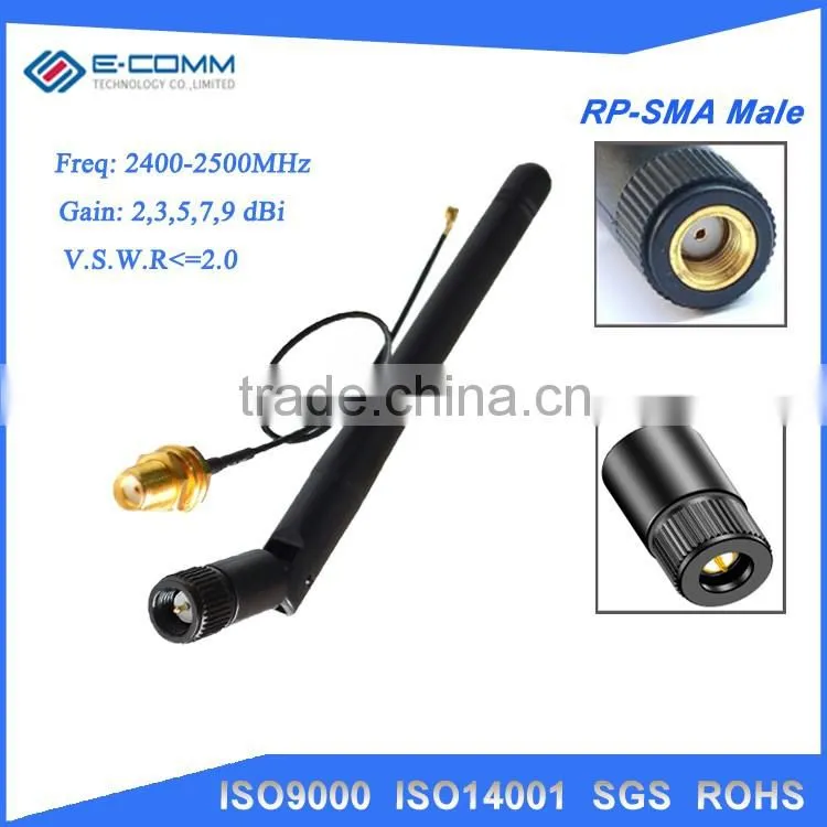 Hot sale!! 3dBi High Gain 2.4g Wifi Antenna SMA Connector For Modems/Routers