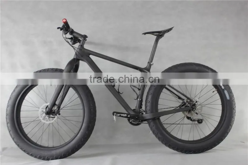 2015 hot sell carbon complete fatbike UD matt with fat fork 150mm