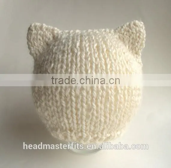 Cute custom 100% wool knitted hats baby minion crochet beanies