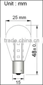 0.7W 3014 12V ba15s LED bulb for car