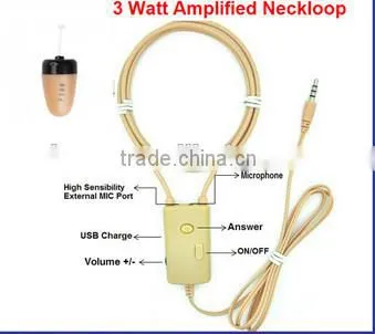 3 Watt Amplified Induction Earpiece Neck loop Wireless Micro Nano Spy Earpiece