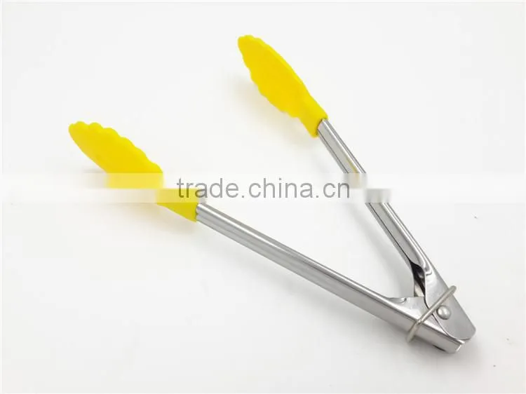 Nylon bread tong with stainless steel handle