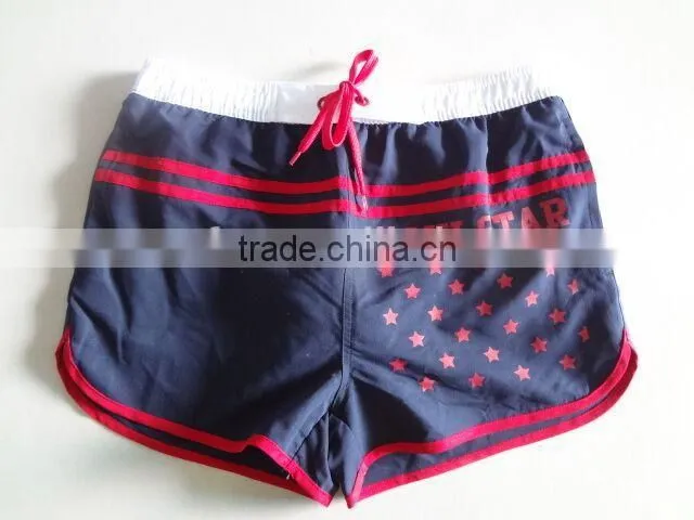 2016 Red Spandex Fabric Pants Mens Beach Shorts
