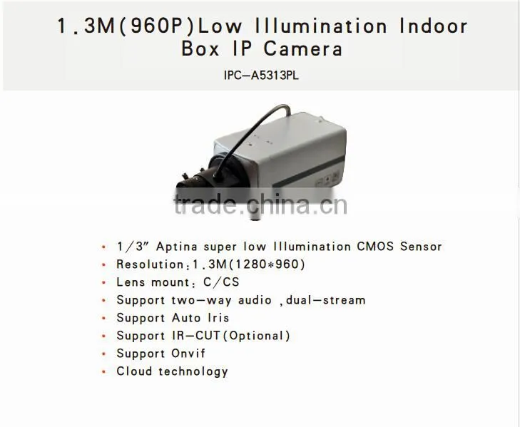 1.3M(960P)Low Illumination Box Network IP Camera