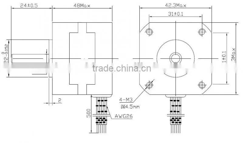 High torque nema 17 42mm 2 phase stpe motor for cnc machine