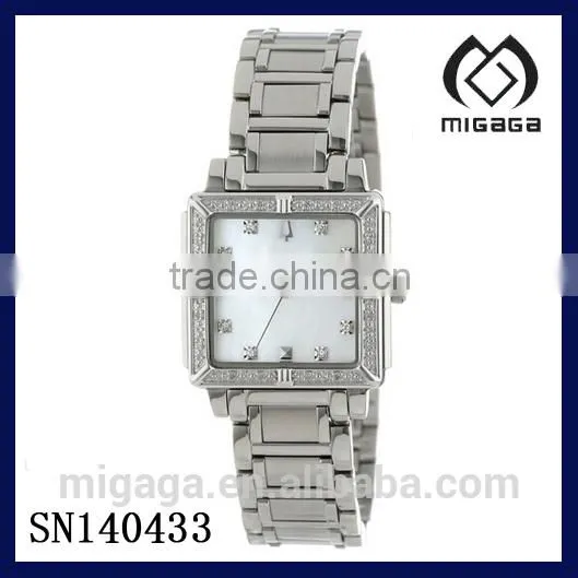 ceramic setting with stainless steel chain watch high quality mechanical watch
