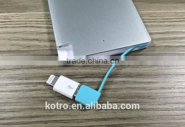 Promotional Gift Metal aluminum credit card power bank 2500mAh