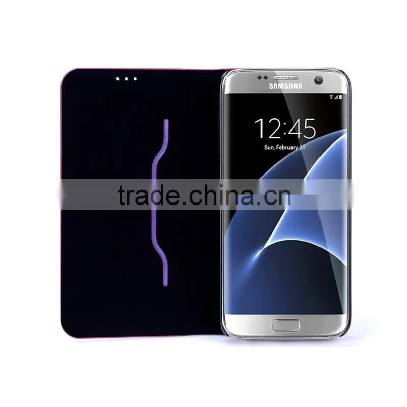 Guangzhou Manufacturer PU Leather Book Folio Phone Case for Samsung Galaxy S7