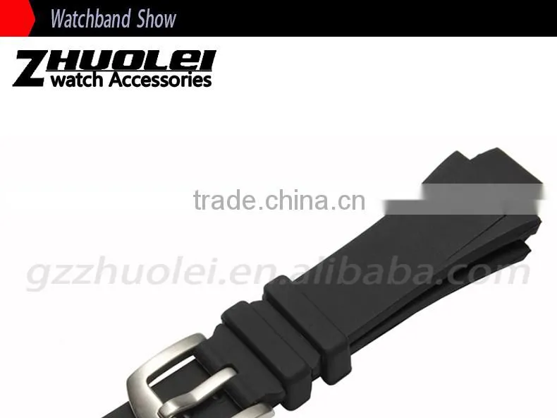 2015 New style 25*16mm silicone Watch Bracelet with stainless steel pin buckle wholesale 3PCS