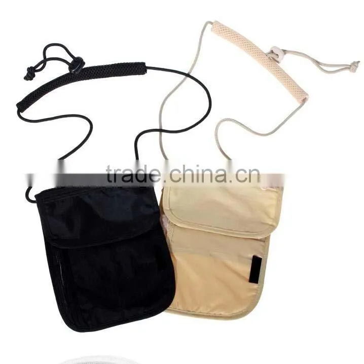 Neck stash pouch travel holder passport Id wallet nylon neck wallet