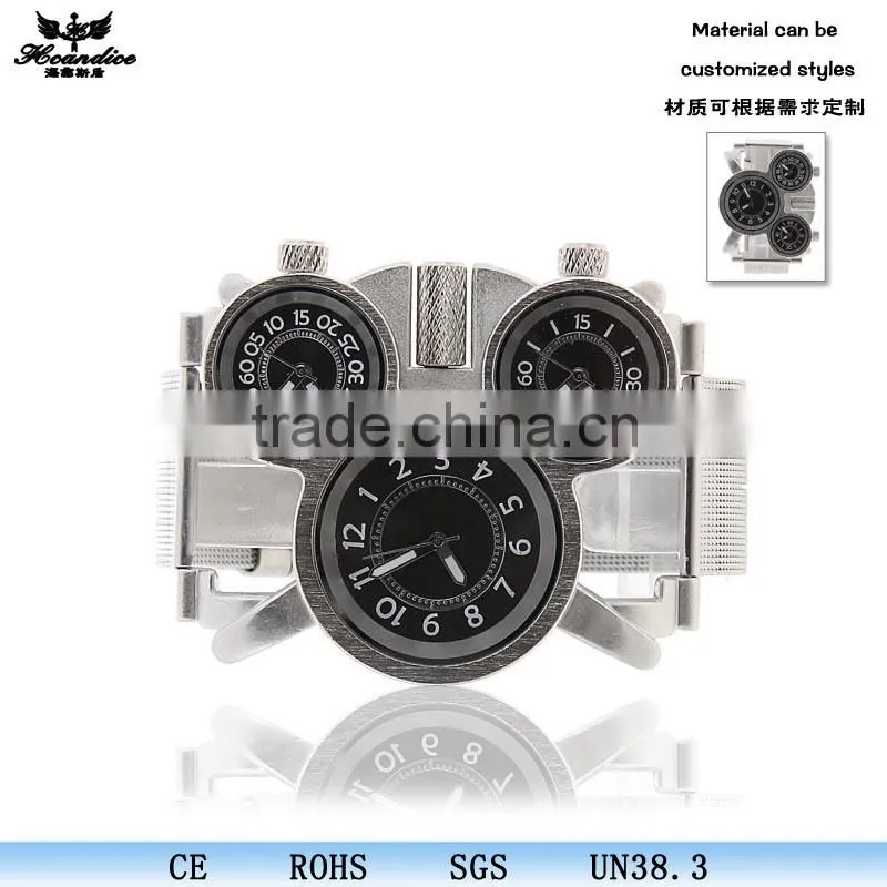 New Fashion rectangular big face Three Movement Watch