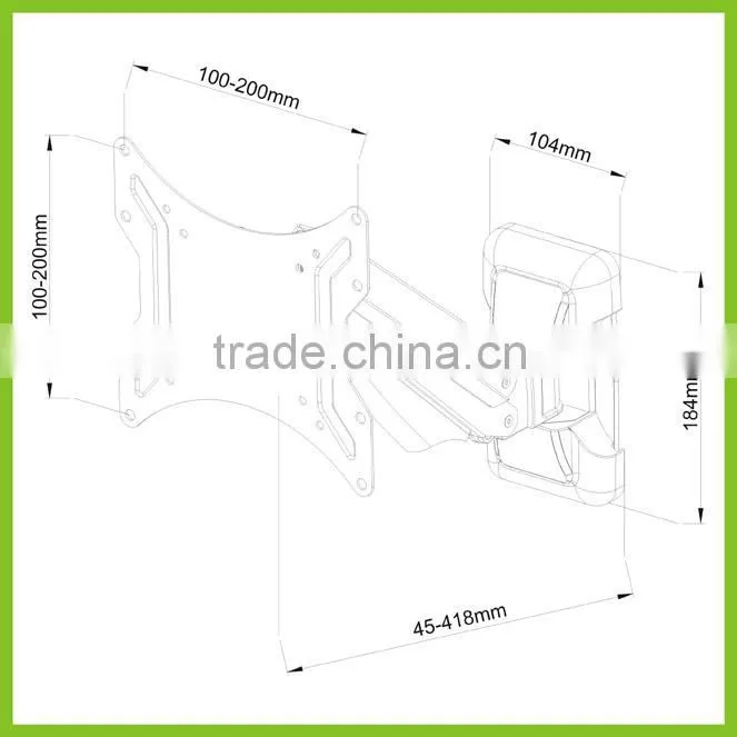 GS101S-SW Gas Spring Full Motion TV Wall Mount Bracket