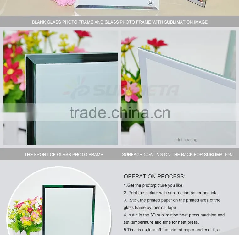Sunmeta factory directly blank sublimation round shape glass photo frame with clock BL-27