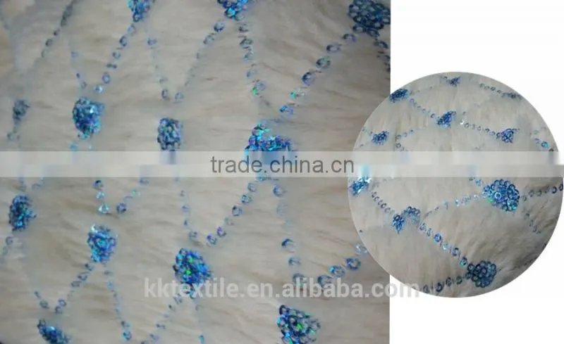 Fancy Fur-type Fabric With Sequin Embroidery