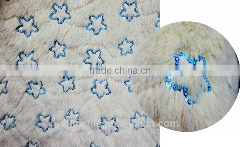 Fancy Fur-type Fabric With Sequin Embroidery