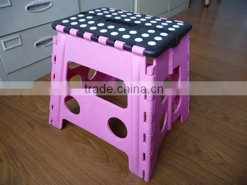 Made in china colorful plastic portable folding step stool