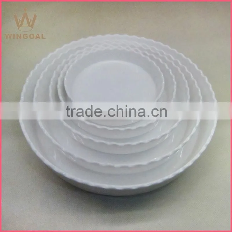 glazed porcelain round shaped pizza plate