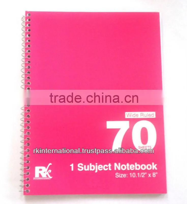 spiral writing notebook,subject spiral notebook