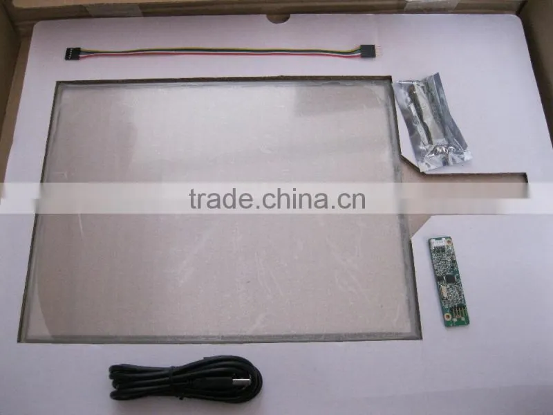 lowest price for 4/5wire15.6"resistive touch panel ,glass touch screen monitor