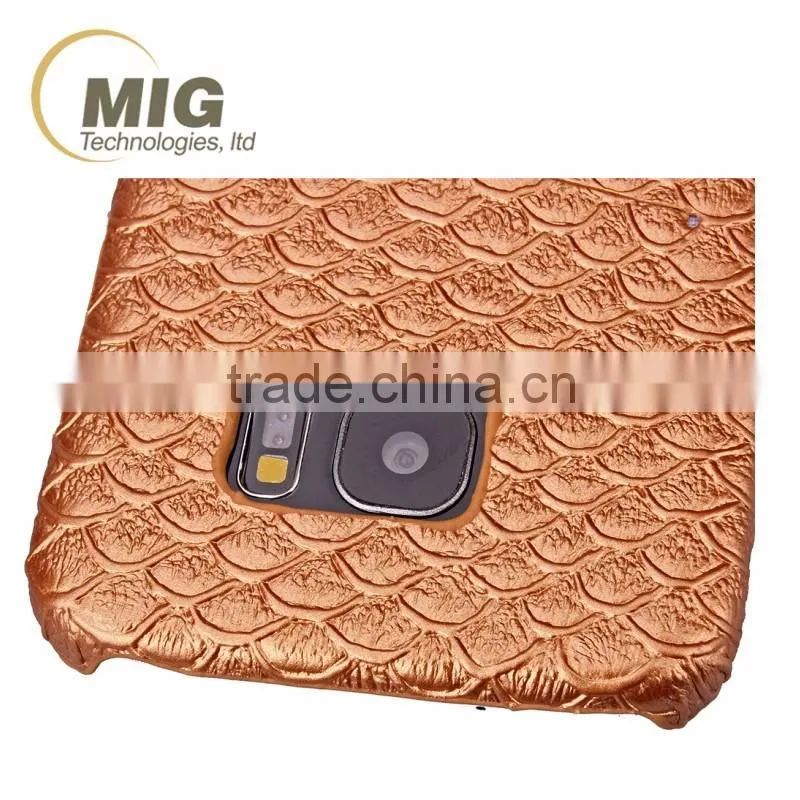 Hot sale Scale pattern Skin leather case, PC hard cover with card slot on the back for iphone 6S/6 plus
