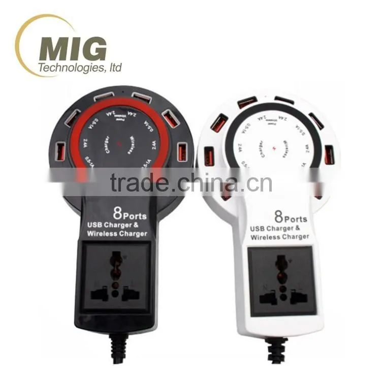 12A 8 USB ports Wireless phone charger For Samsung galaxy S6 For iphone 4/5/6/6s