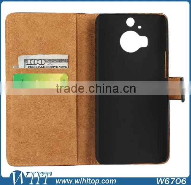 2015 New Products Wallet Real Leather Flip Stand Mobile Phone Case Cover for HTC One M9
