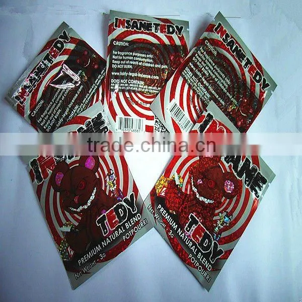 custom printed shiny holographic foil zipper bag