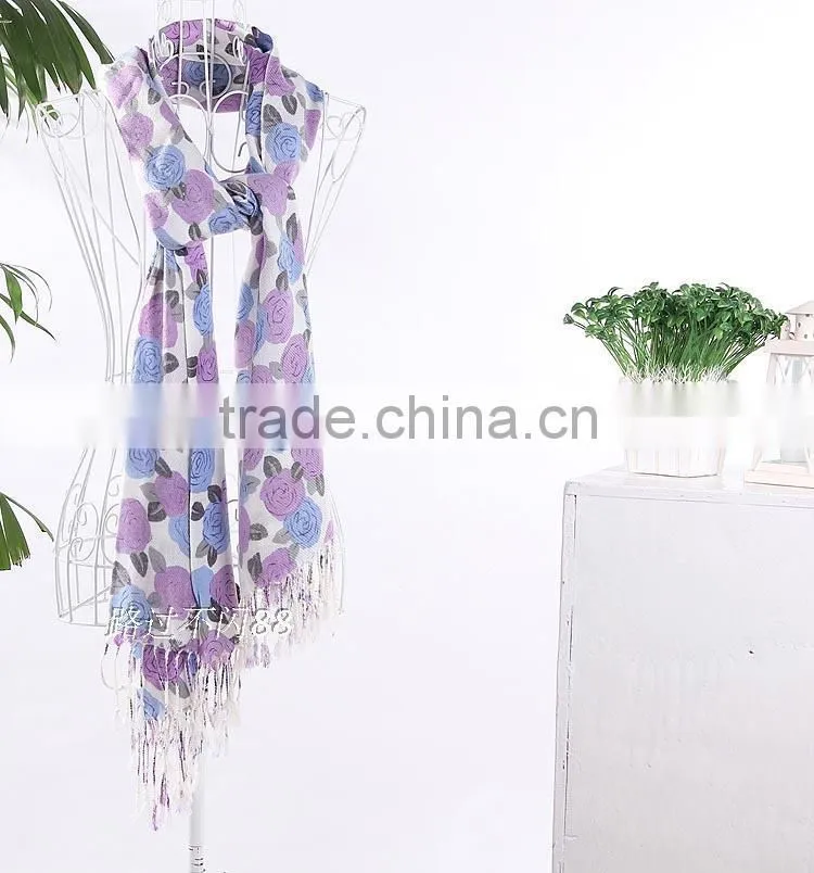 rose flower printed pashmina scarf 15