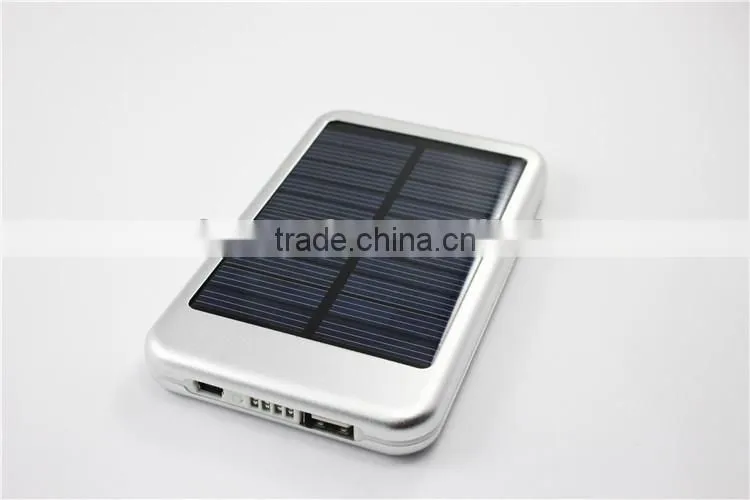 Aluminium material solar charger with 4 LED indicator, colorful mobile solar charger, company promotion gift solar power bank