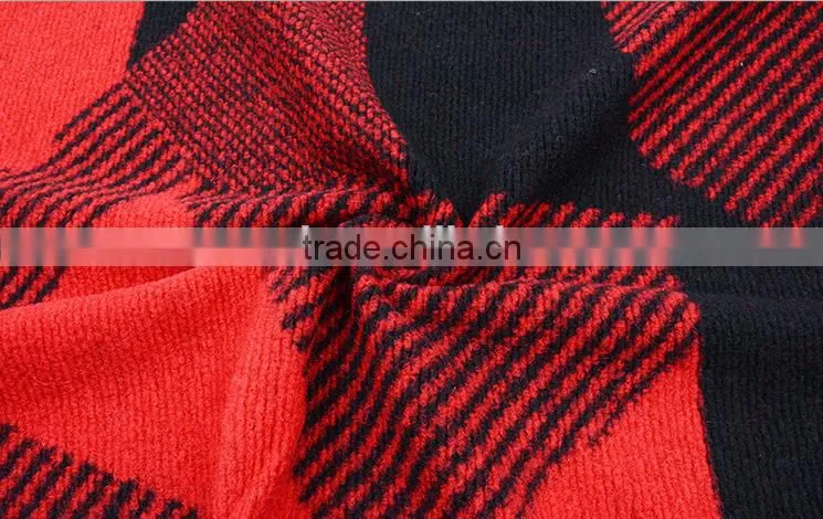 2016 black and white new jacquard design wool blend fabric for woman's overcoat