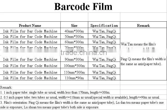 barcode wax ribbon thermal transfer wax ribbon 110mm*300m