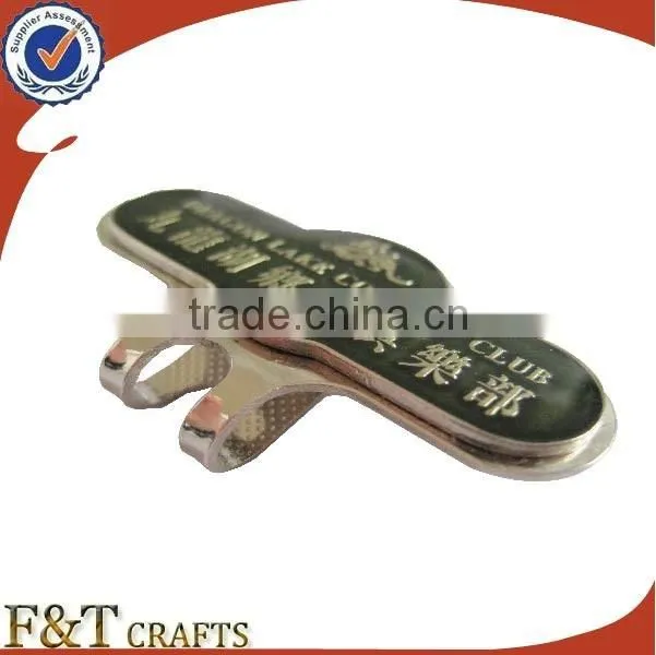 cheap custom shaped enamel club souvenir metal golf item magnet hat clip