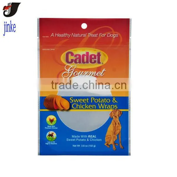 Dog food packaging bag with zipper