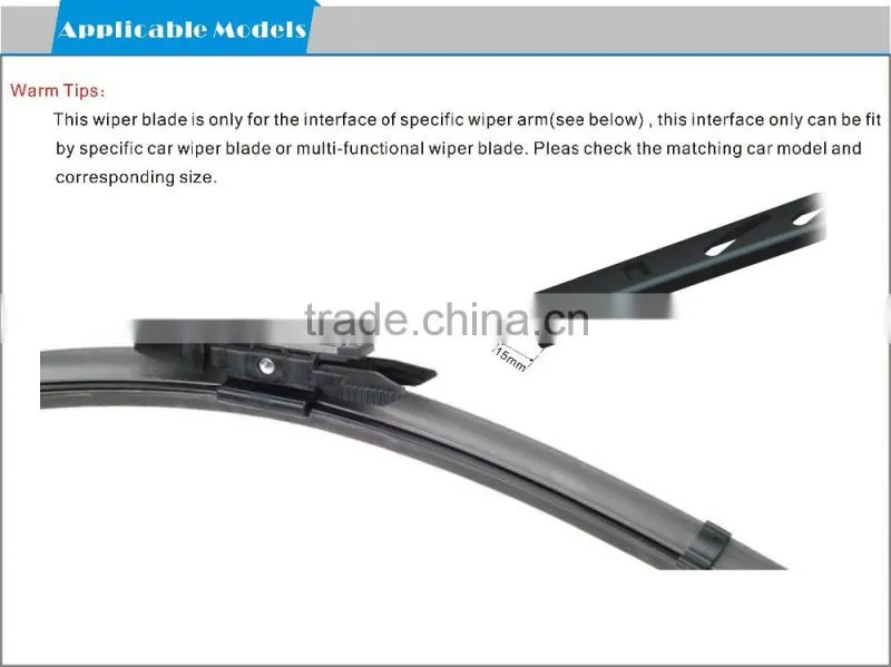 S510 Pinch Tab 15mm Wiper Arm Automotive Parts XC90 Rubber Refill Windscreen Soft Wiper Blade