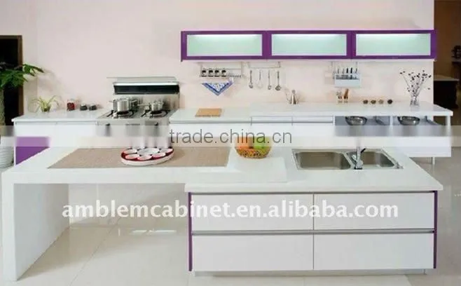 Glaze white Melamine kitchen cabinets