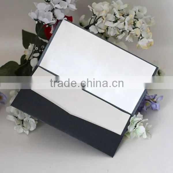 2016 newmengxing flocking pattern pocket invitation, custom design for the color