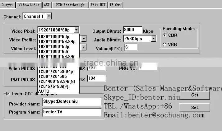SC-1115 4HDMI to IP digital mpeg-4 encoder/MPTS