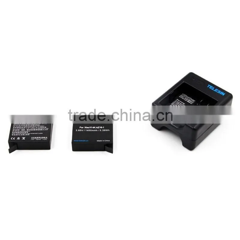 Xiaomi Yi 4K Dual Battery Charger with 2 pcs lithium batteries set for Xiaomi Yi 4K Sport Camera