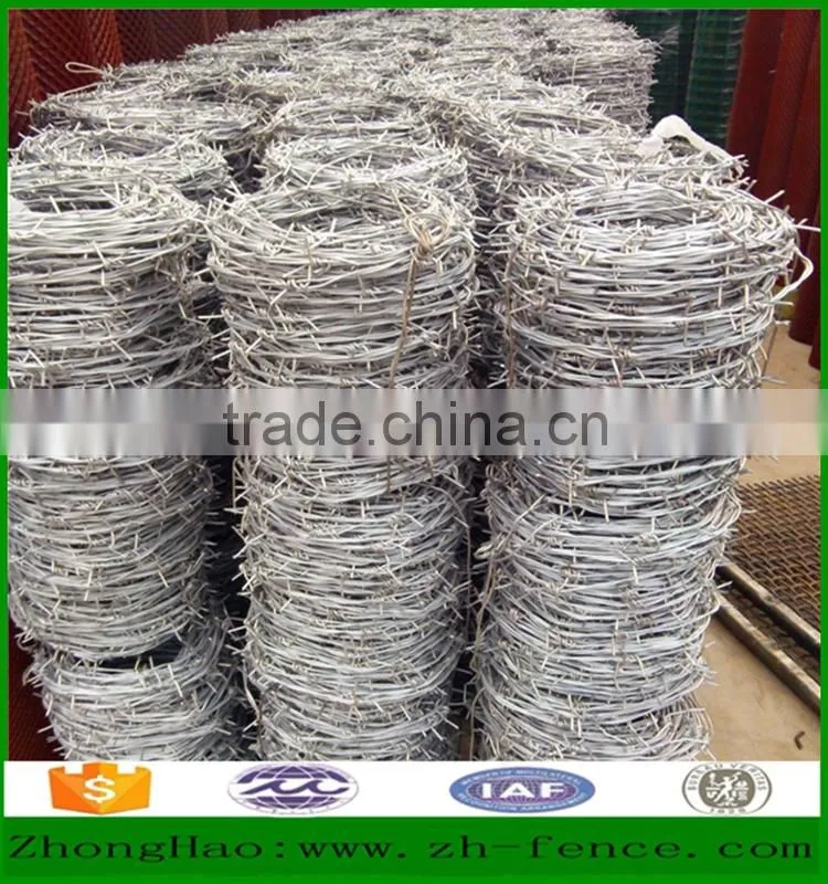 Hot dipped galvanized PVC coated high quality Barbed Wire Fence