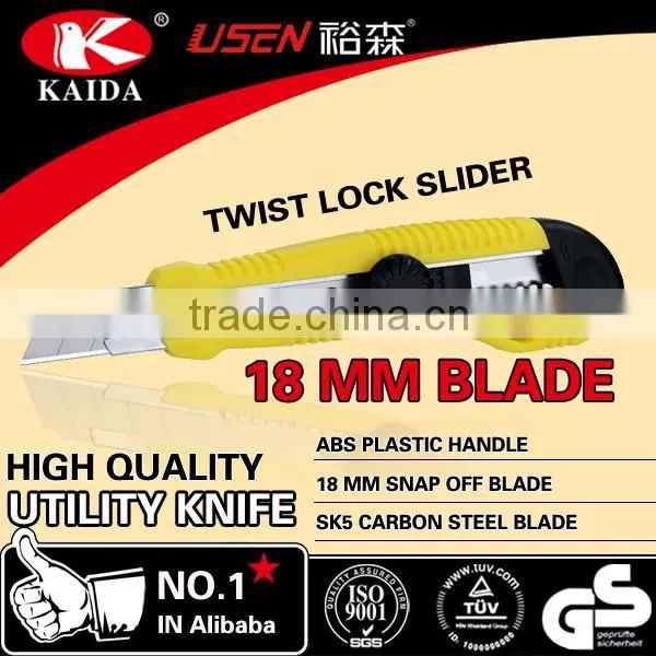 18mm Snap Off Blade Plastic handle screw lock Stationery Cutter