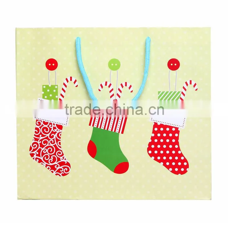 For Christmas gift hose paper bag paper bag gift bag shopping paper bag low price customized logo