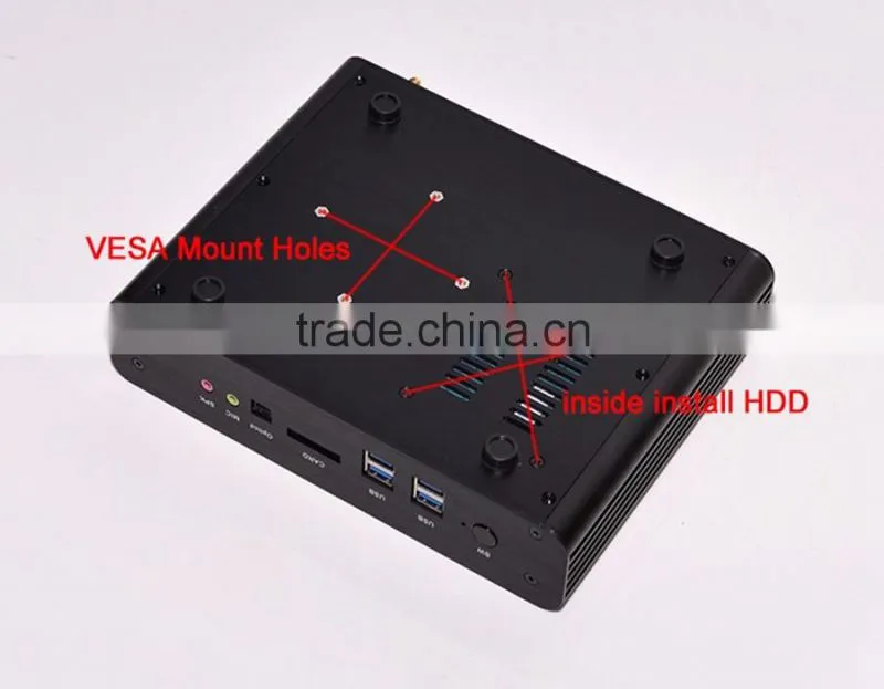 mini i7 barebone pc Intel Core i7-5650U pc Fanless 4M Cache, up to 3.20 GHz support HD 4K resolution