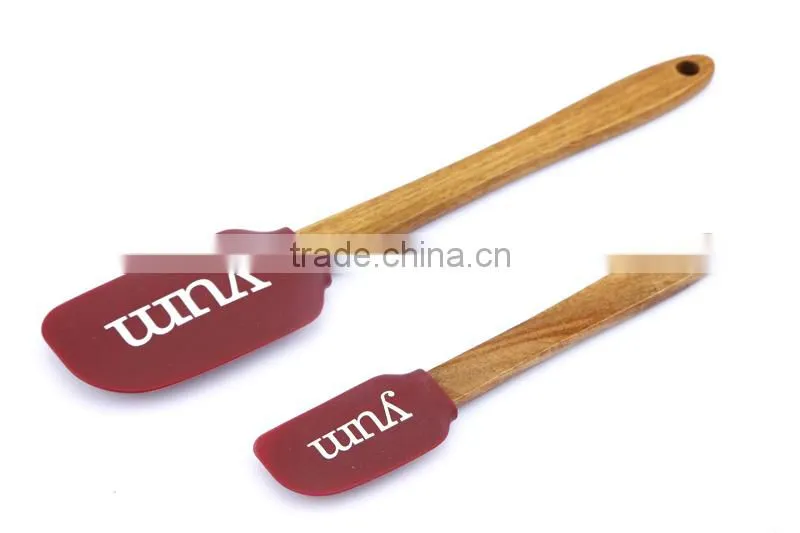 New product wood handle silcone spatula