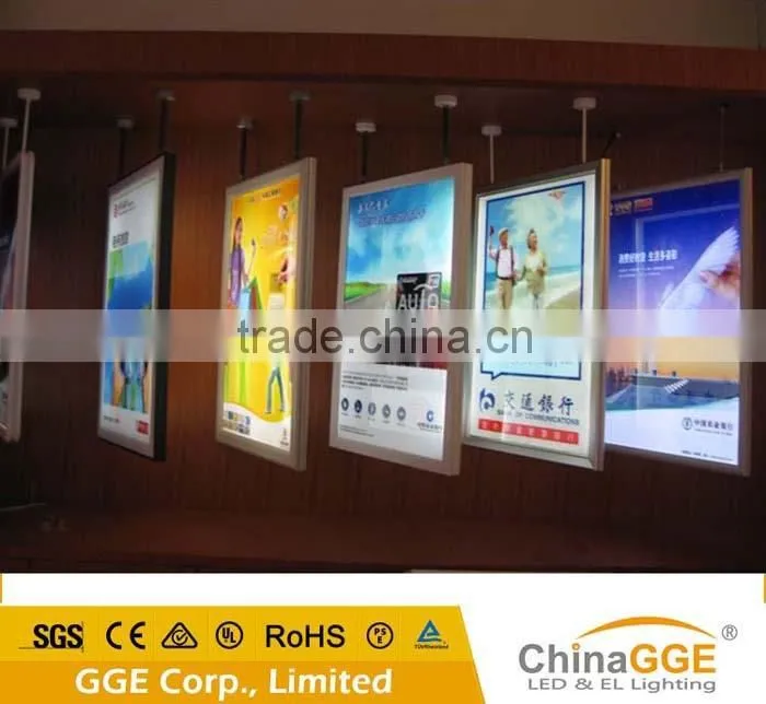 Durable acrylic illuminated wall hanging LED sign / snap aluminum light boxes
