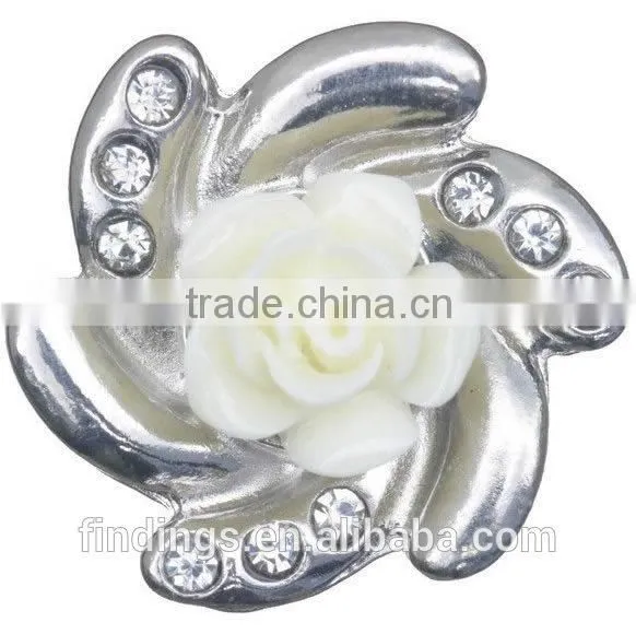 LJ0493 new fancy metal button, flower resin snap buttons, high quality button