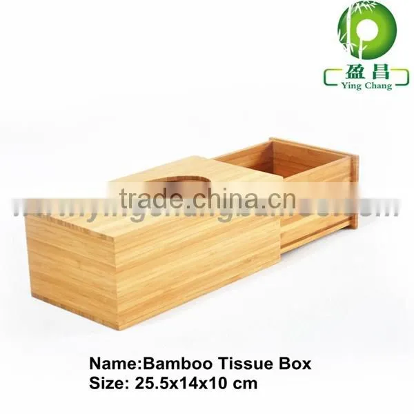Bamboo wooden Car refillable decorate tissue box