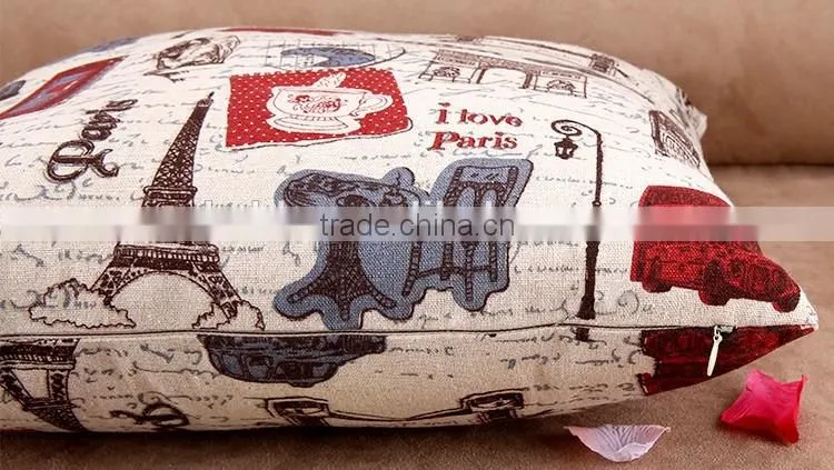 2015 Double-sided cloth art ZAKKA cotton and linen hold pillow British style cushion cover car cartoon hold pillow